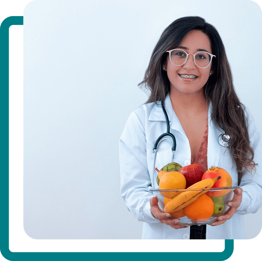 Doctor holding fruits